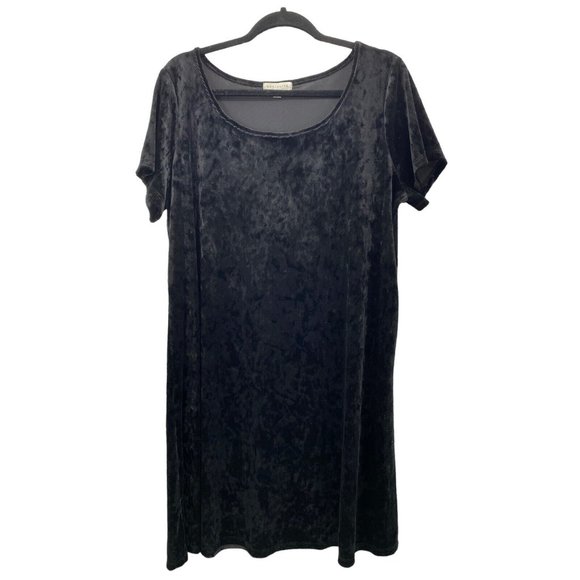 Socialite Velvet Dress Black Nordstrom Small Polyester & Spandex Short Sleeve 1X - Picture 2 of 5